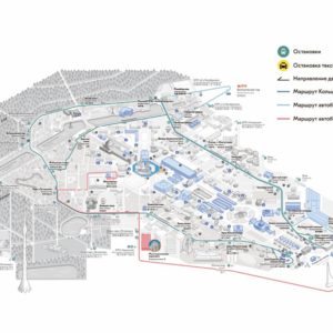 Схема движения общественного транспорта на территории ВДНХ в период проведения Международной выставки-форума «Россия»